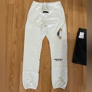 Small Fear of God Essentials Light Oatmeal Cuffed Sweatpants